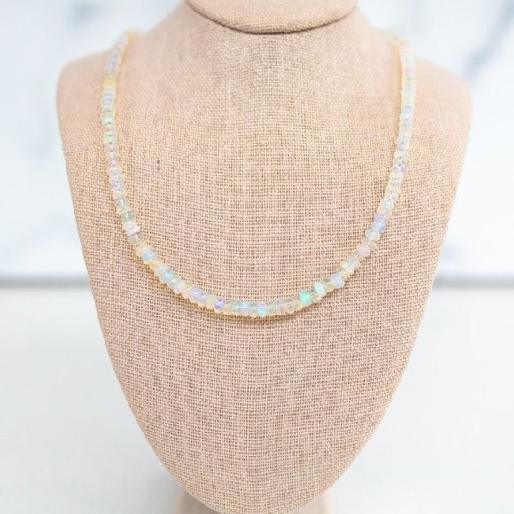 STUNNING AAA FIRE OPAL Beaded Necklace GORGEOUS Ethiopian FIRE Opals Genuine - Picture 15 of 15